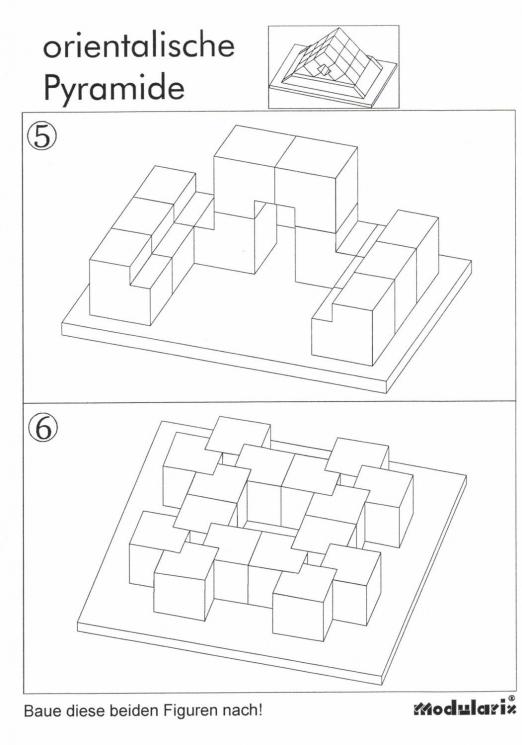 Orientalische Pyramide - Figuren 05 - 06 - räumliches Legespiel / Modularix-System mit 18 Bauelementen zur Förderung von Motorik, Konzentration und dreidimensionalen Denken Orientalische Pyramide - Figuren 05 - 06 - für Kinder und Senioren