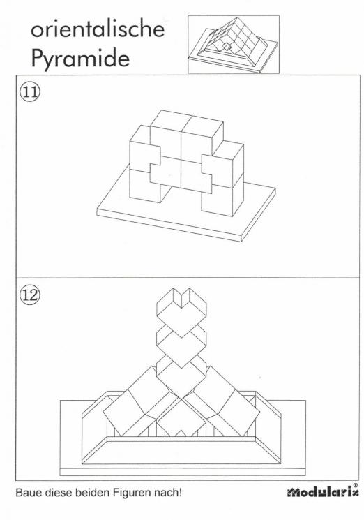Orientalische Pyramide - Figuren 11 - 12 - räumliches Legespiel / Modularix-System mit 18 Bauelementen zur Förderung von Motorik, Konzentration und dreidimensionalen Denken Orientalische Pyramide - Figuren 11 - 12 - für Kinder und Senioren
