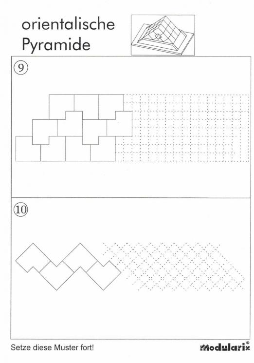 Orientalische Pyramide - Muster 9-10 - räumliches Legespiel / Modularix-System mit 18 Bauelementen zur Förderung von Motorik, Konzentration und dreidimensionalen Denken Orientalische Pyramide - Muster 9-10 - für Kinder und Senioren