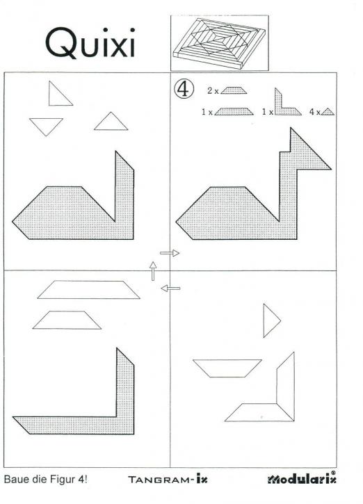 Modularix Quixi - Figur 4 - räumliches Legemosaik, das mit wenigen Formen die Raumwahrnehmung sowie das dreidimensionale Denken fördert Modularix Quixi - Figur 4 - für Kinder und Senioren