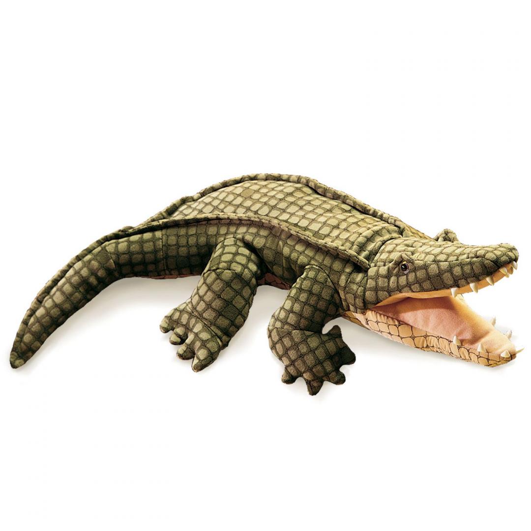 Alligator Handpuppe Folkmanis - Die sehr realistisch aussehenden Tier-Handpuppen von Folkmanis zeichnen sich aus durch ihre hohe Qualität und besondere Liebe zum Detail. Alligator Handpuppe Folkmanis
