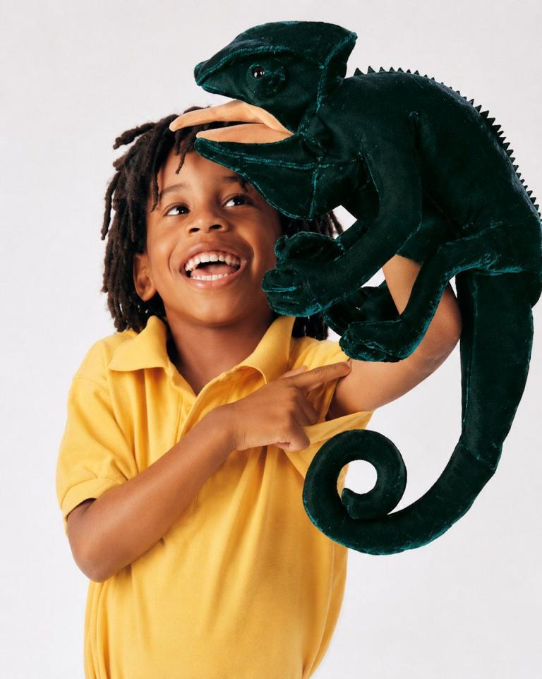 Tier-Handpuppe von Folkmanis - Chamäleon grün