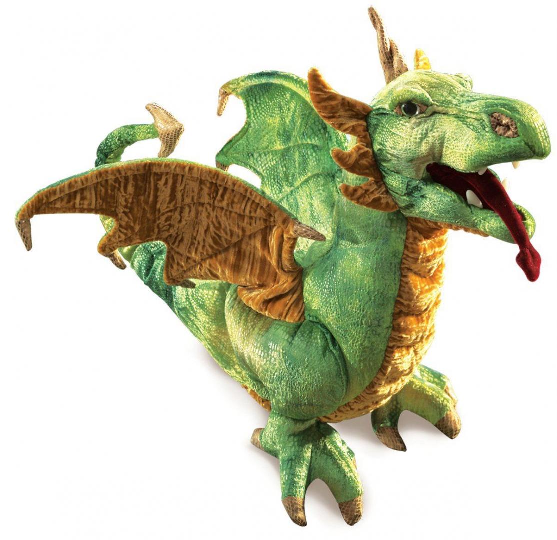 Folkmanis Handpuppe - Lindwurm Drache - Die naturgetreuen Tier-Handpuppen von Folkmanis zeichnen sich durch ihre hohe Qualität und Liebe zum Detail aus. Tier-Handpuppe von Folkmanis - Lindwurm-Drache