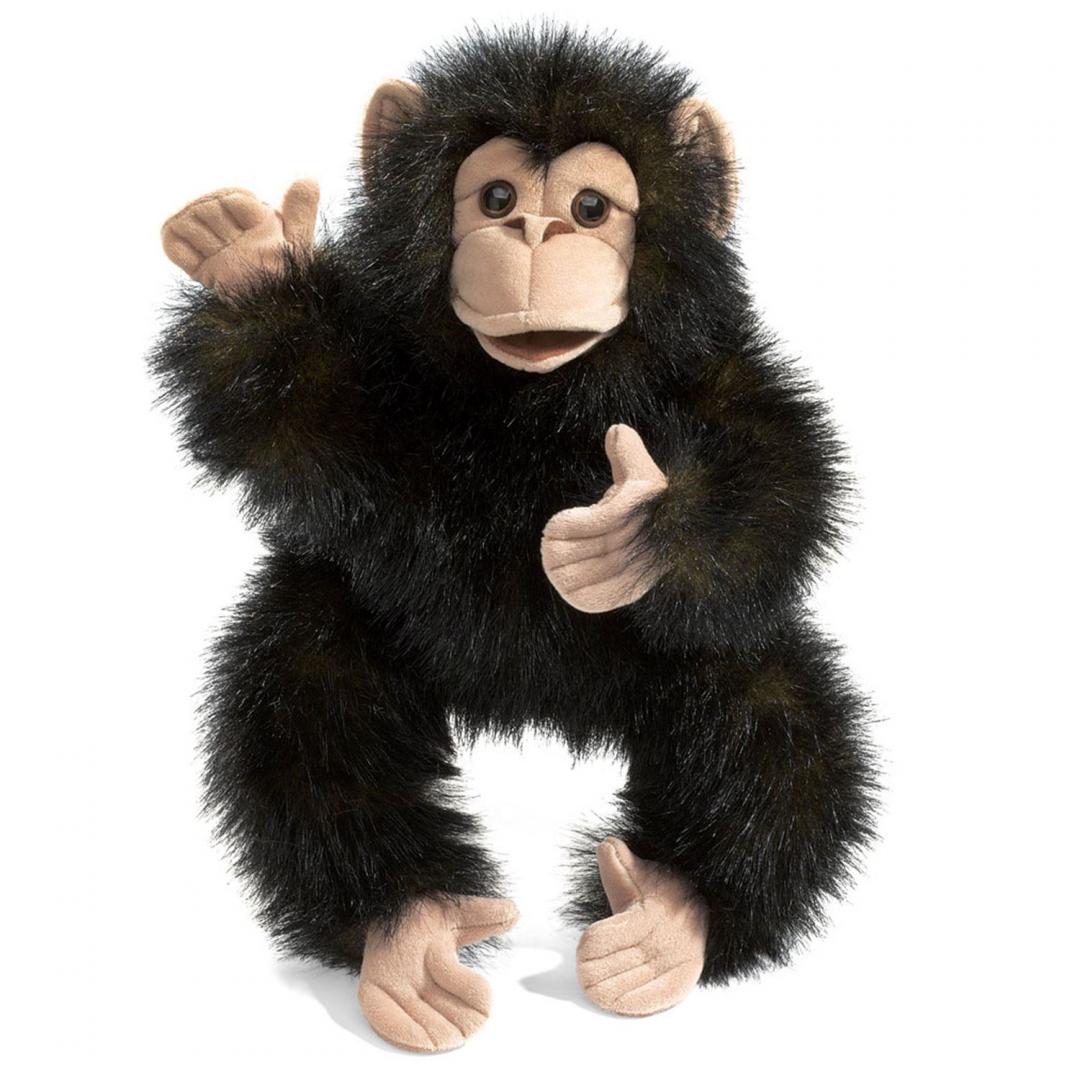 Schimpanse Handpuppe Folkmanis - Die sehr realistisch aussehenden Tier-Handpuppen von Folkmanis zeichnen sich aus durch ihre hohe Qualität und besondere Liebe zum Detail. Schimpanse Handpuppe Folkmanis