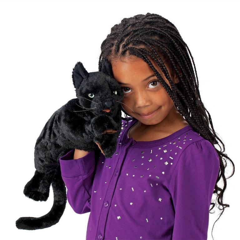 Tier-Handpuppe von Folkmanis - schwarze Katze
