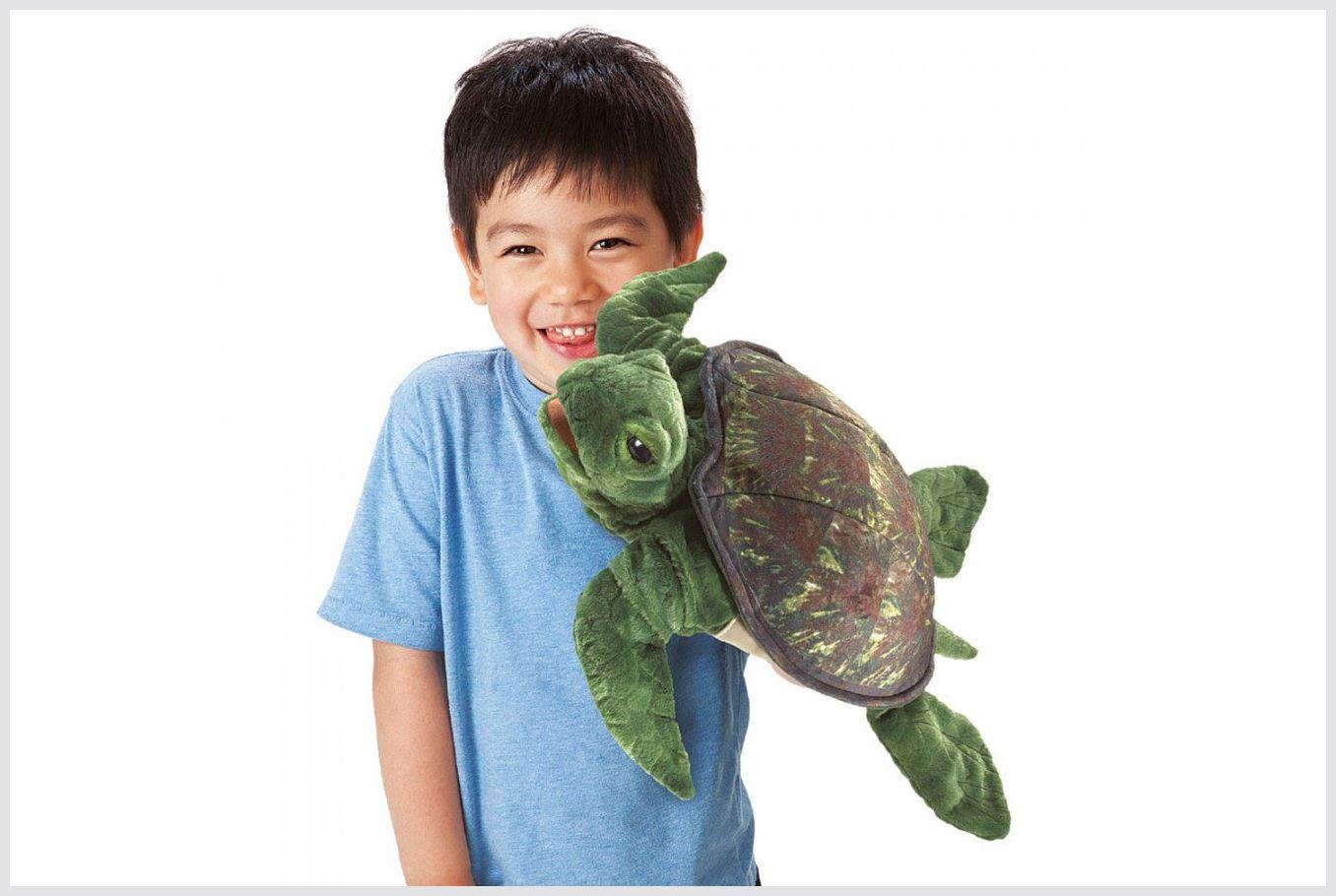 Folkmanis Handpuppe - Schildkröte - Die qualitativ besonders hochwertigen Tier-Handpuppen von Folkmanis sind pädagogisch wertvoll und haben zudem einen hohen Spaßfaktor. Tier-Handpuppe von Folkmanis - Schildkröte