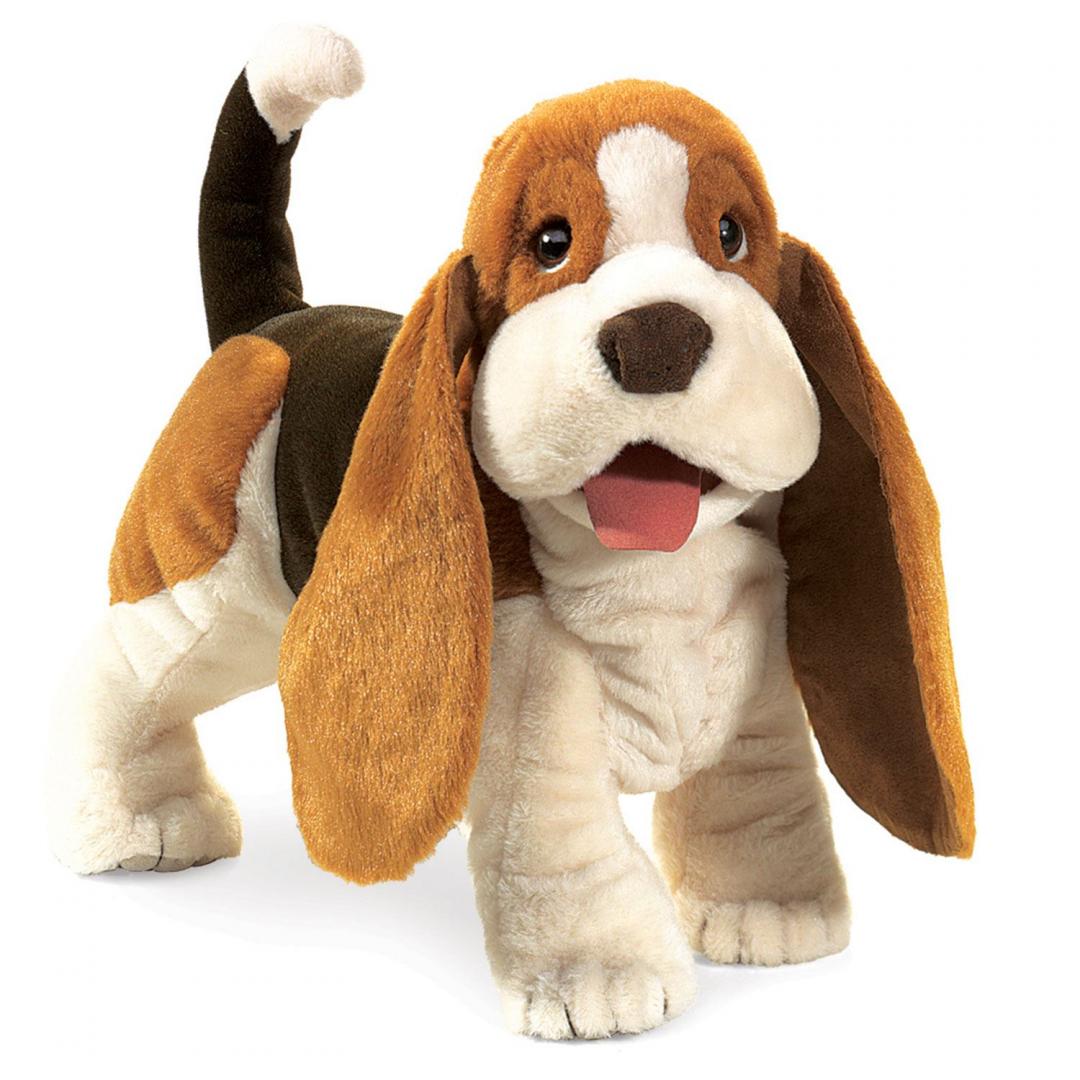 Basset Handpuppe Folkmanis - Die Hunde-Handpuppen von Folkmanis werden von den Kindern geliebt, da sie so echt aussehen und man hervorragend mit ihnen kuscheln und spielen kann. Basset Handpuppe Folkmanis