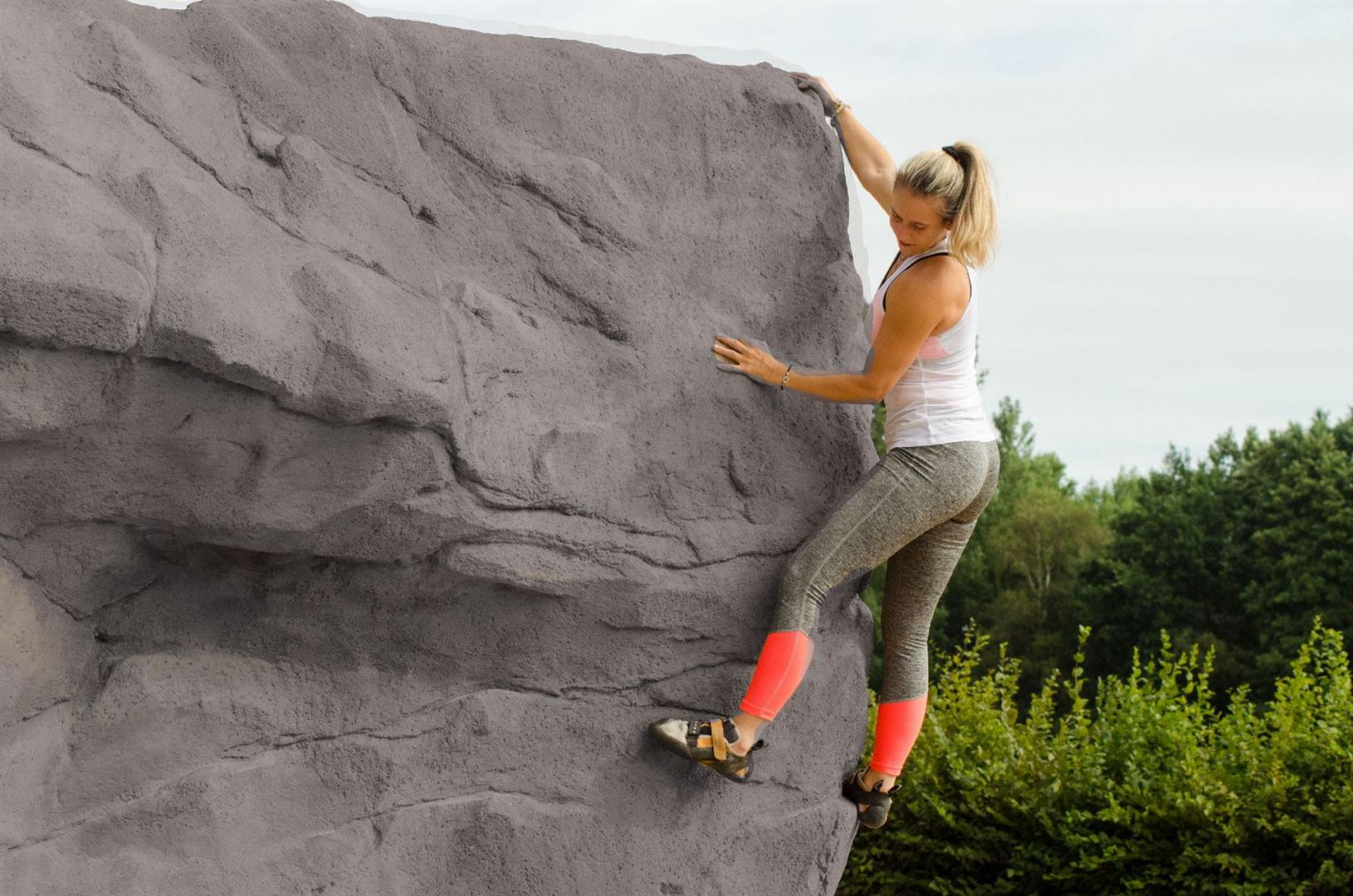 Kletterwand-Kunstfelsen - mit passenden Klettergriffen, welche höchste Produkteigenschaften versprechen. Geeignet sowohl für Kletterhallen als auch für Kletterwände im Außenbereich. Kletterwand-Kunstfelsen - mit passenden Klettergriffen