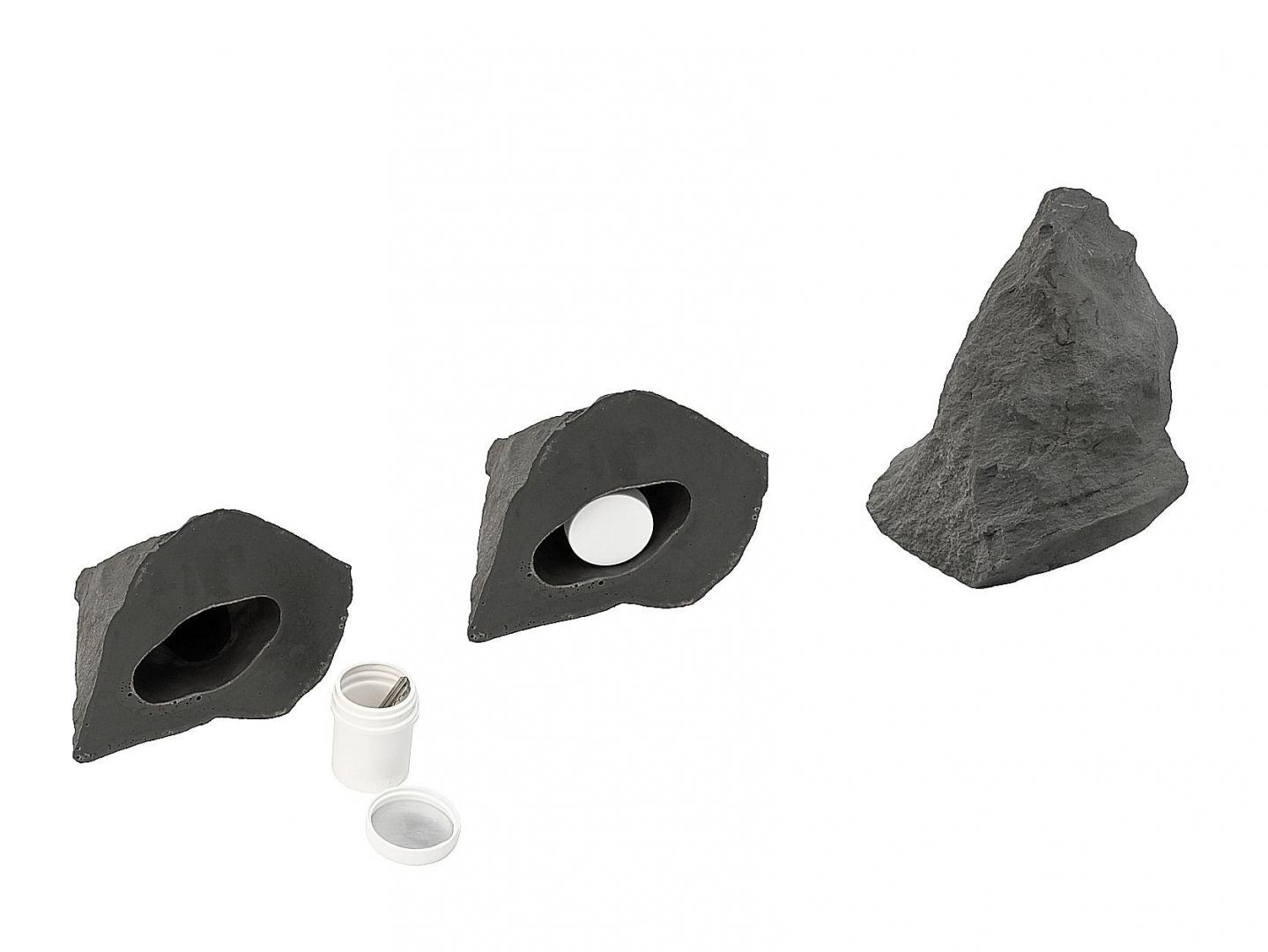 Schlüsselstein - Der Schlüsselstein in Bruchstein-Optik ist nicht von einem normalen Stein zu unterscheiden. Der Schlüssel wird in einer wasserdichten Dose von unten in den Stein gesteckt. Schlüsselstein - in Bruchstein-Optik