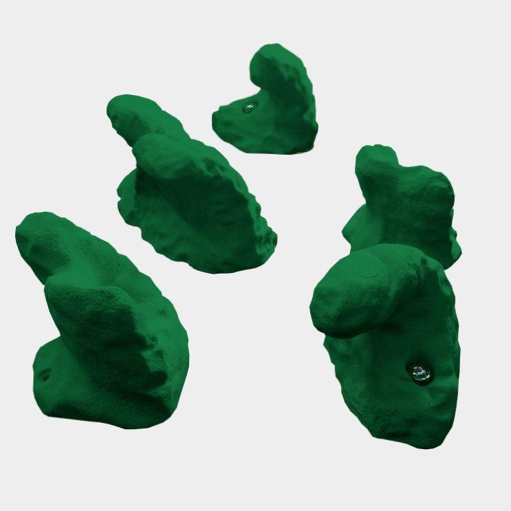 Henkel-Klettergriffe-Brunn in grün - ergonomisch geformte Griffe, die man gut greifen kann