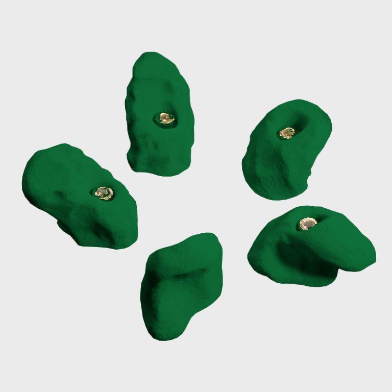 Henkel-Klettergriffe-Leoni - grün - ergonomisch geformte Griffe, die man gut greifen kann