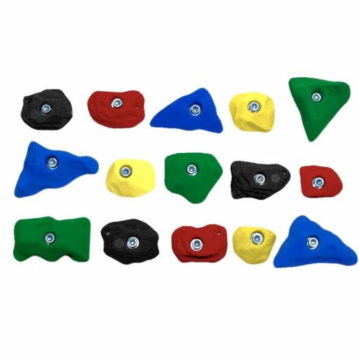 Schulklettergriffe - schwer 1 - bunt gemischt - Klettergriffe-Set, welches für die Anforderungen am Schulkletterbetrieb zusammengestellt wurde