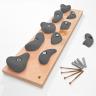 Trainingsboard Leicht - grau - stabiles Kletterboard mit 9/10 Klettergriffen