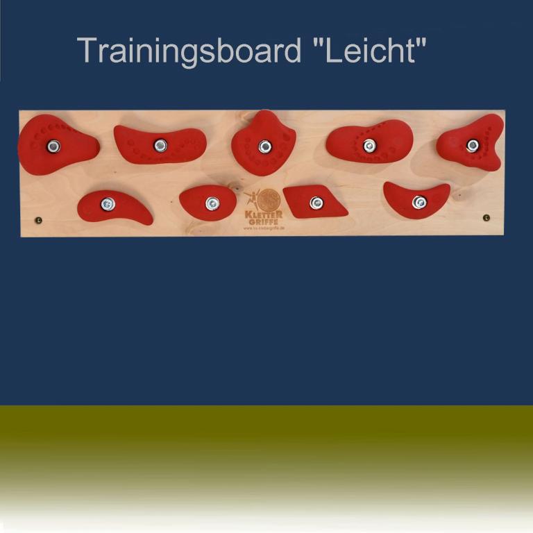 Trainingsboard Leicht - stabiles Kletterboard mit 9/10 Klettergriffen