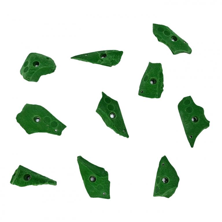 Klettergriffe-DELUXE-Rock-Slices - grün - mittelgroße Klettergriffe aus der MOVE-Reihe mit felsähnlicher Oberfläche