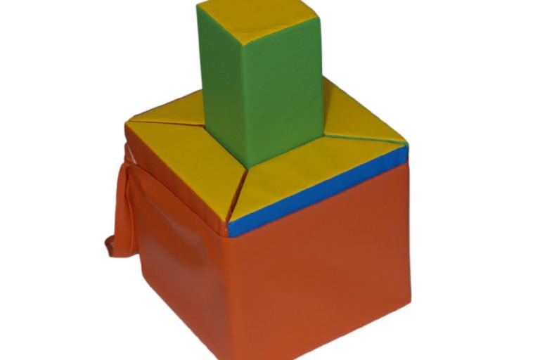 Trapezwürfel-Zusammenbau 3 - Bausteinsatz Balancierwürfel und Trapezelemente