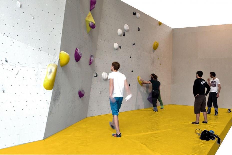 Fallschutz in Kletterhallen