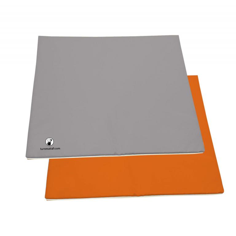 Spielmatte-ORANGE-GRAU - Wendeturnmatte - beidseitig nutzbar zum Spielen und Krabbeln