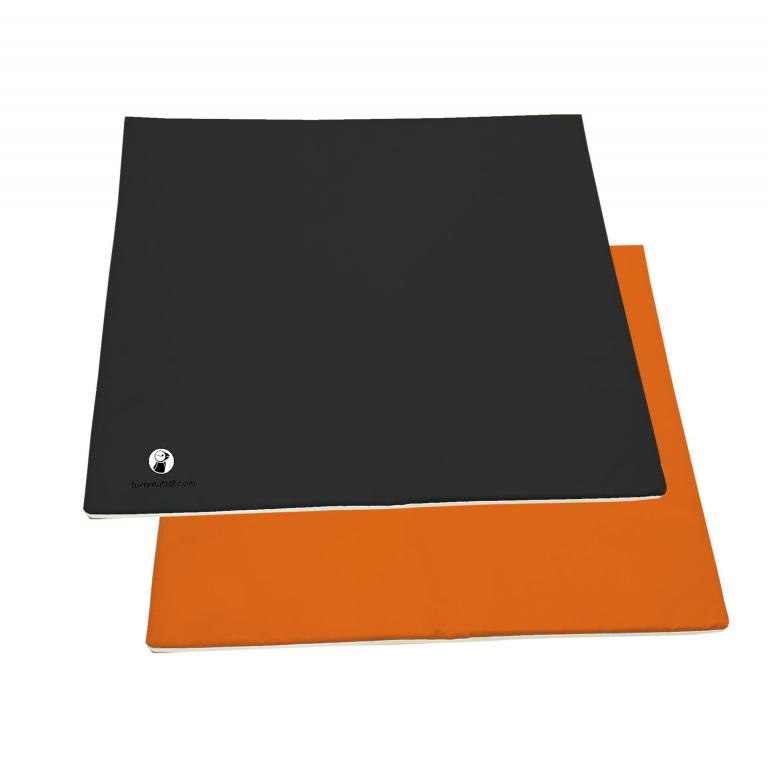 Spielmatte-ORANGE-SCHWARZ - Wendeturnmatte - beidseitig nutzbar zum Spielen und Krabbeln