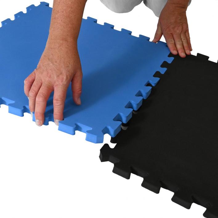 Puzzlematte - Steckmatte - klein - blau - mit Rundumverzahnung