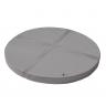 Weichbodenmatte rund 4-tlg. - grau - die Viertelkreise werden mit einem Klettstreifen miteinander verbunden