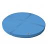 Weichbodenmatte rund 4-tlg. - hellblau - die Viertelkreise werden mit einem Klettstreifen miteinander verbunden