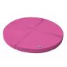 Weichbodenmatte rund 4-tlg. - pink - die Viertelkreise werden mit einem Klettstreifen miteinander verbunden