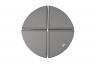 Weichbodenmatte rund - grau - aufgeteilt in 4 Viertelkreise