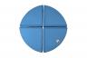 Weichbodenmatte rund - hellblau - aufgeteilt in 4 Viertelkreise