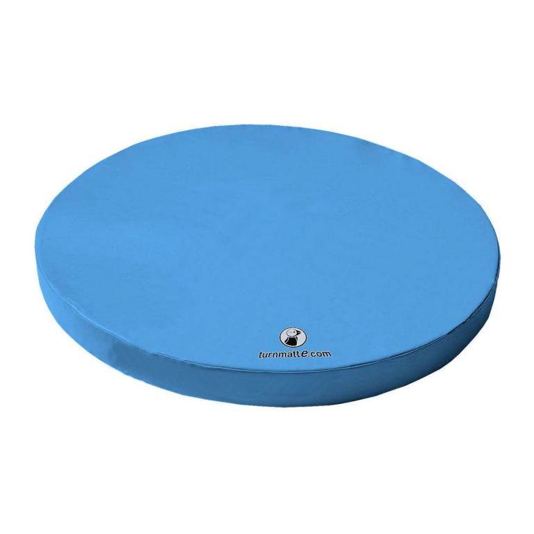 Weichbodenmatte rund in hellblau - die Matte eignet sich hervorragend zum Spielen, Toben und Turnen für die kleinen und großen Akrobaten.