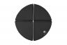 Weichbodenmatte rund - schwarz - aufgeteilt in 4 Viertelkreise