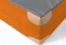 Weichbodenmatte-Lederecken-Antirutsch-orange - klassische farbige Weichbodenmatte mit 8 Lederecken