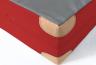 Weichbodenmatte-Lederecken-Antirutsch-rot - klassische farbige Weichbodenmatte mit 8 Lederecken