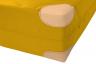 Weichbodenmatte-Lederecken-gelb - klassische farbige Weichbodenmatte mit 8 Lederecken
