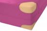 Weichbodenmatte-Lederecken-pink - klassische farbige Weichbodenmatte mit 8 Lederecken
