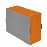Weichbodenmatte-klappbar-geklappt-orange - klassische Weichbodenmatte zusammenklappbar